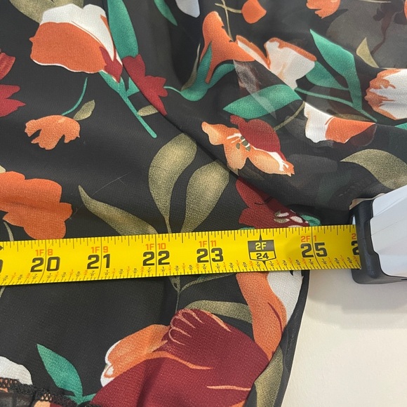 Jodifl Maxi Dress Women 3X Plus Black Fall Floral  Lined Elastic Waist Ruffles - Picture 7 of 8